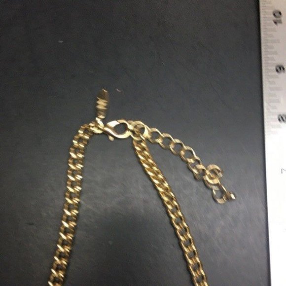 NY Statement Bib Necklace Turquoise Blue White Marbled Gold Chain Retro Acrylic - Picture 7 of 8